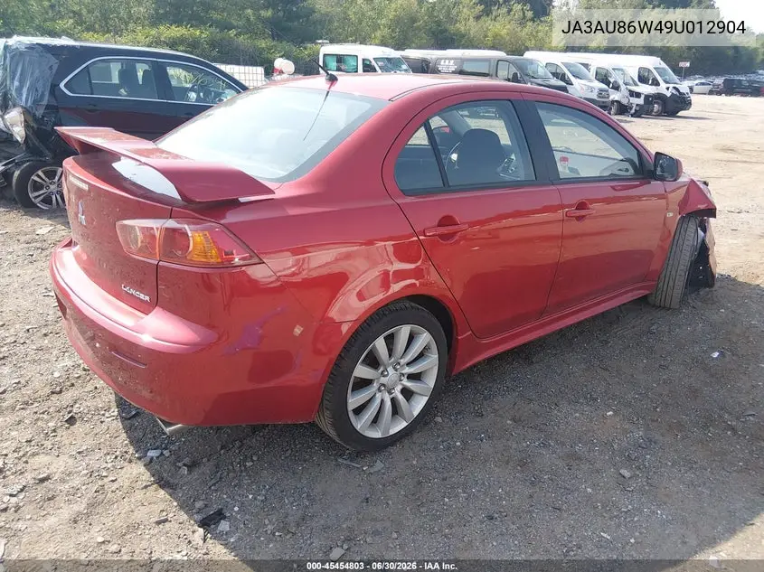 2009 Mitsubishi Lancer Gts VIN: JA3AU86W49U012904 Lot: 45454803