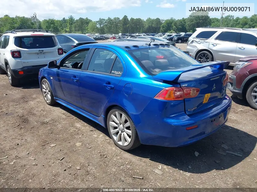 2009 Mitsubishi Lancer Gts VIN: JA3AU86W19U009071 Lot: 45575322
