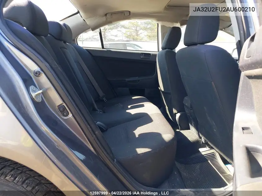 2010 Mitsubishi Lancer Es/Es Sport VIN: JA32U2FU2AU600210 Lot: 12597999