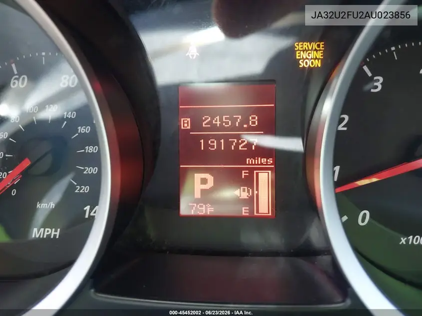 2010 Mitsubishi Lancer Es VIN: JA32U2FU2AU023856 Lot: 45452002