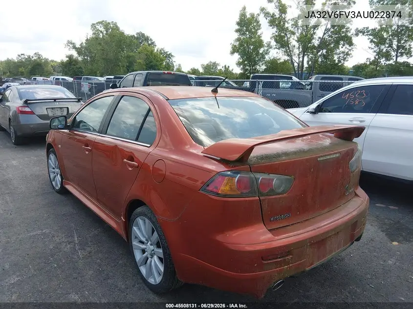 2010 Mitsubishi Lancer Ralliart VIN: JA32V6FV3AU022874 Lot: 45508131