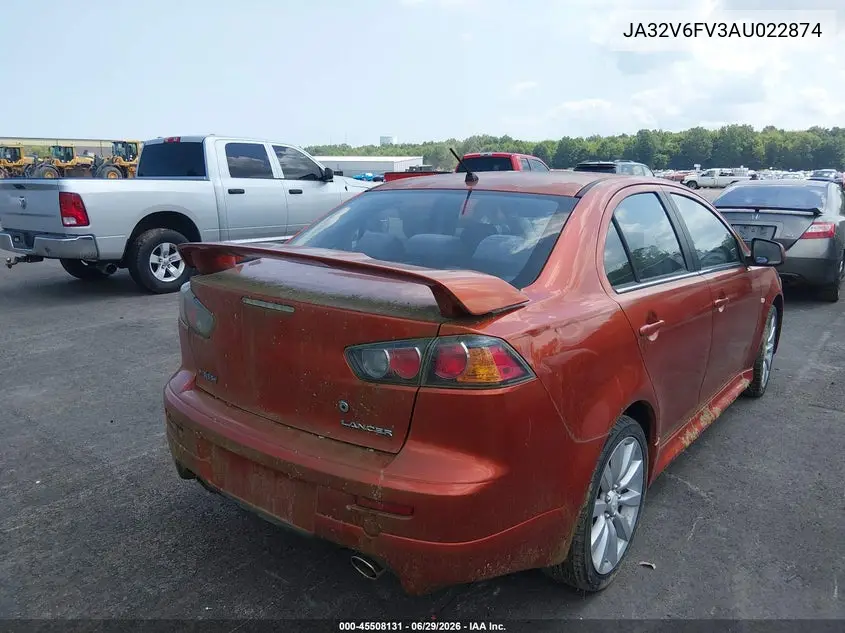 2010 Mitsubishi Lancer Ralliart VIN: JA32V6FV3AU022874 Lot: 45508131