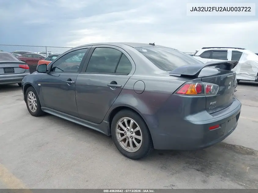 2010 Mitsubishi Lancer Es VIN: JA32U2FU2AU003722 Lot: 45620542