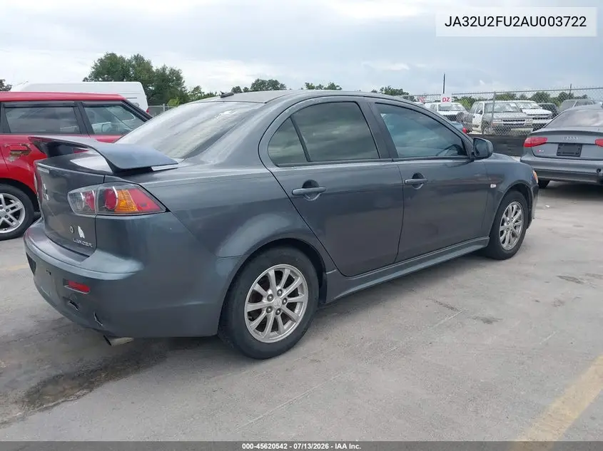 2010 Mitsubishi Lancer Es VIN: JA32U2FU2AU003722 Lot: 45620542