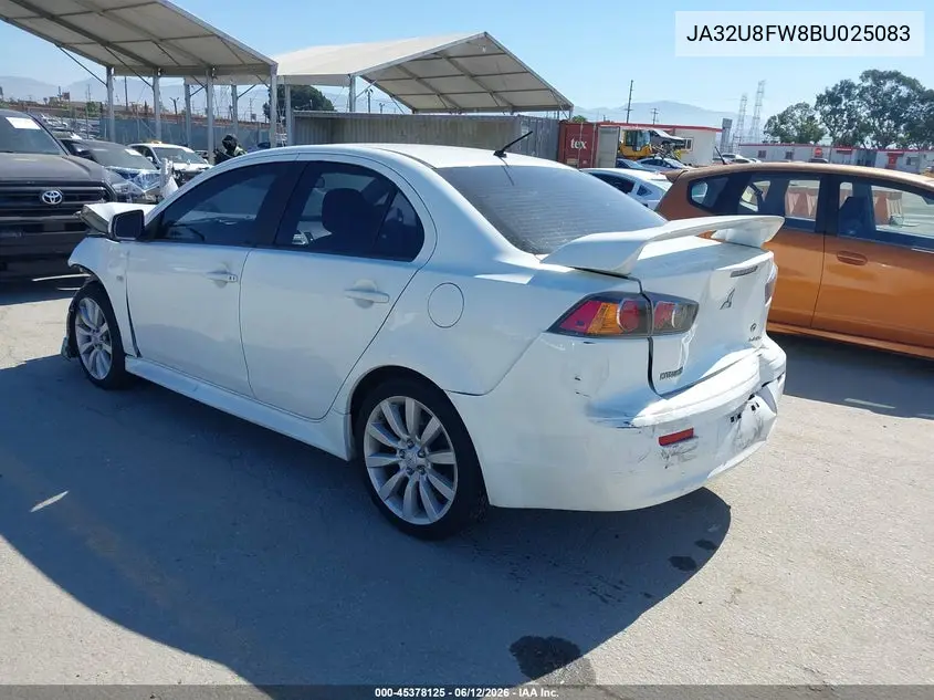 2011 Mitsubishi Lancer Gts VIN: JA32U8FW8BU025083 Lot: 45378125