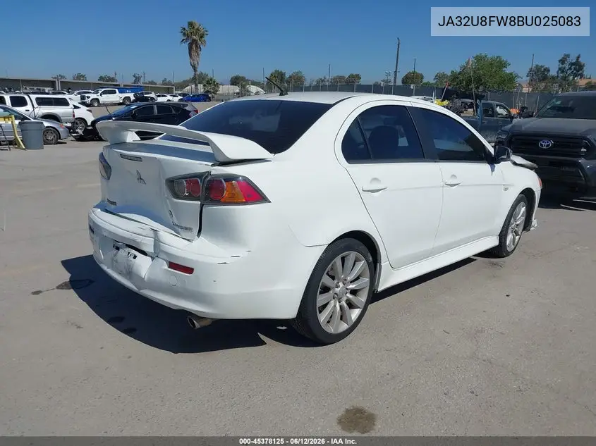 2011 Mitsubishi Lancer Gts VIN: JA32U8FW8BU025083 Lot: 45378125