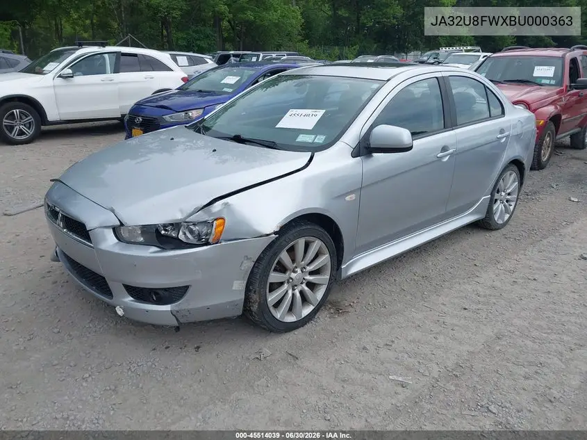 2011 Mitsubishi Lancer Gts VIN: JA32U8FWXBU000363 Lot: 45514039