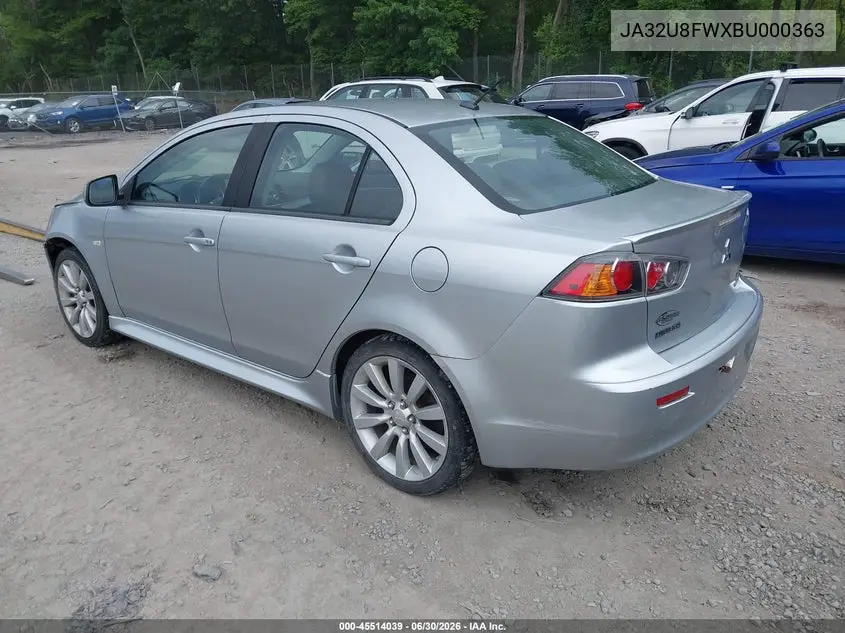 2011 Mitsubishi Lancer Gts VIN: JA32U8FWXBU000363 Lot: 45514039