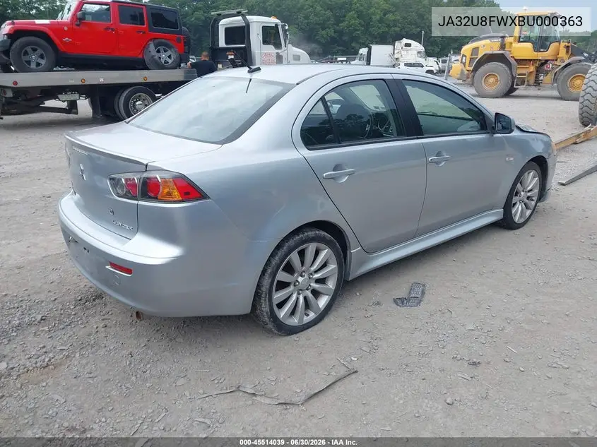 2011 Mitsubishi Lancer Gts VIN: JA32U8FWXBU000363 Lot: 45514039