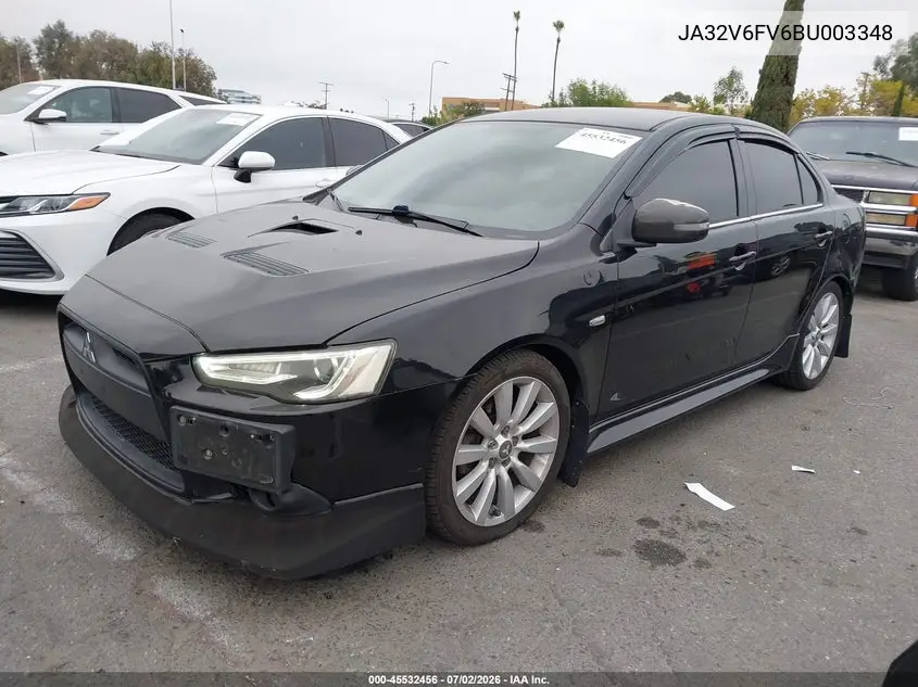 2011 Mitsubishi Lancer Ralliart VIN: JA32V6FV6BU003348 Lot: 45532456