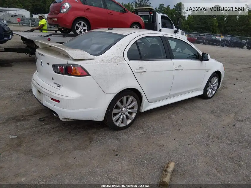 2011 Mitsubishi Lancer Ralliart VIN: JA32V6FV0BU021568 Lot: 45612553