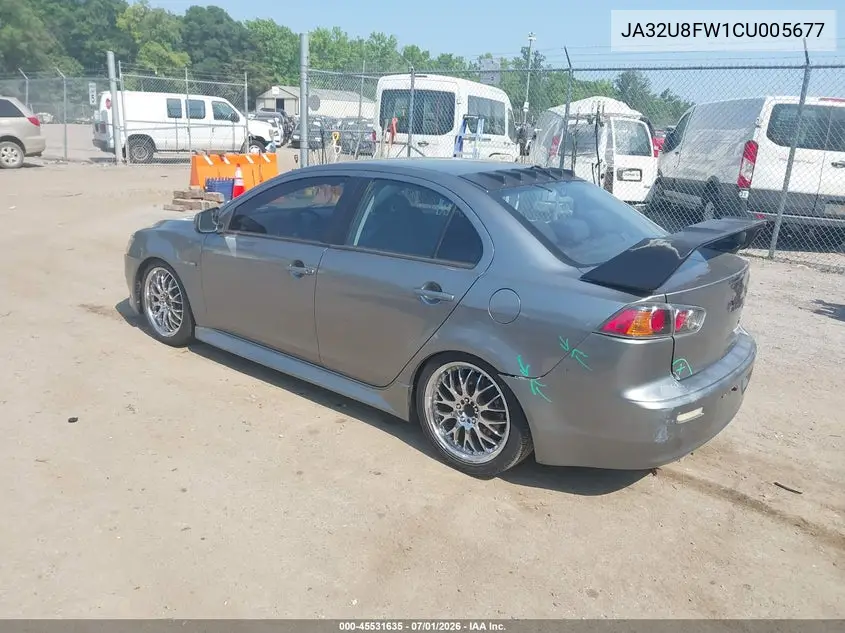 2012 Mitsubishi Lancer Gt VIN: JA32U8FW1CU005677 Lot: 45531635