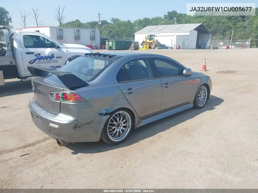 2012 Mitsubishi Lancer Gt VIN: JA32U8FW1CU005677 Lot: 45531635
