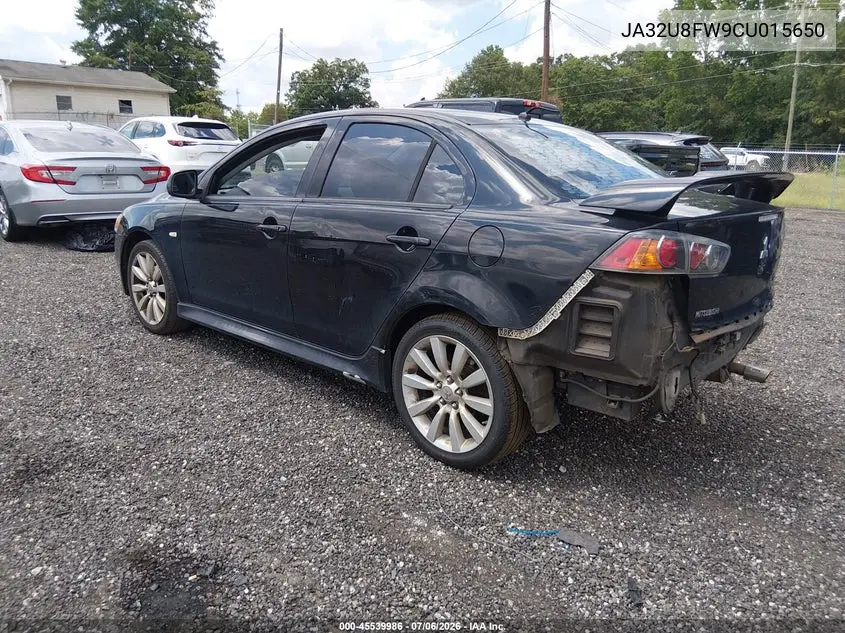 2012 Mitsubishi Lancer Gt VIN: JA32U8FW9CU015650 Lot: 45539986