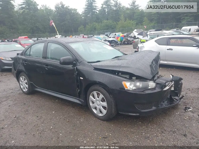 2012 Mitsubishi Lancer Es VIN: JA32U2FU6CU017934 Lot: 45541607