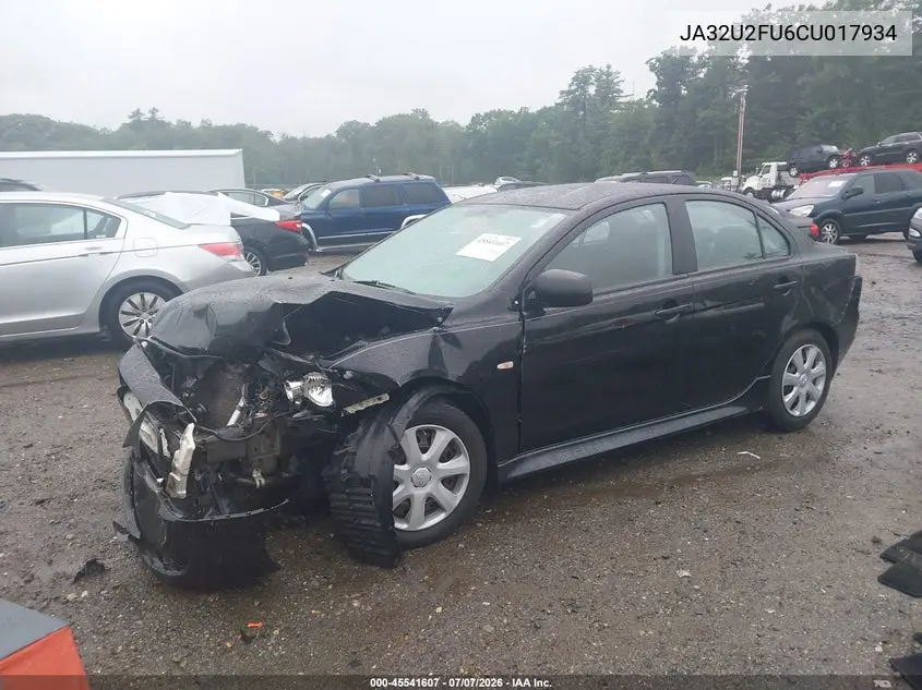 2012 Mitsubishi Lancer Es VIN: JA32U2FU6CU017934 Lot: 45541607