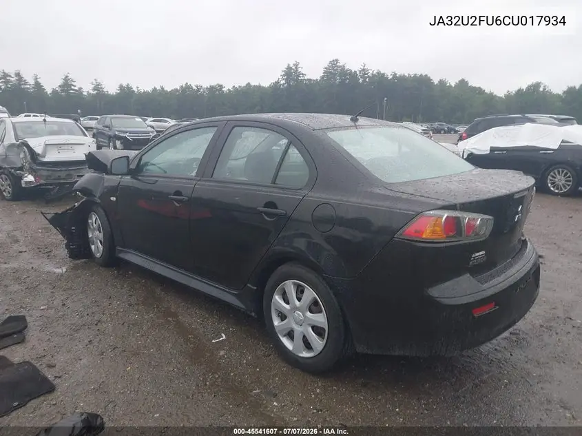 2012 Mitsubishi Lancer Es VIN: JA32U2FU6CU017934 Lot: 45541607