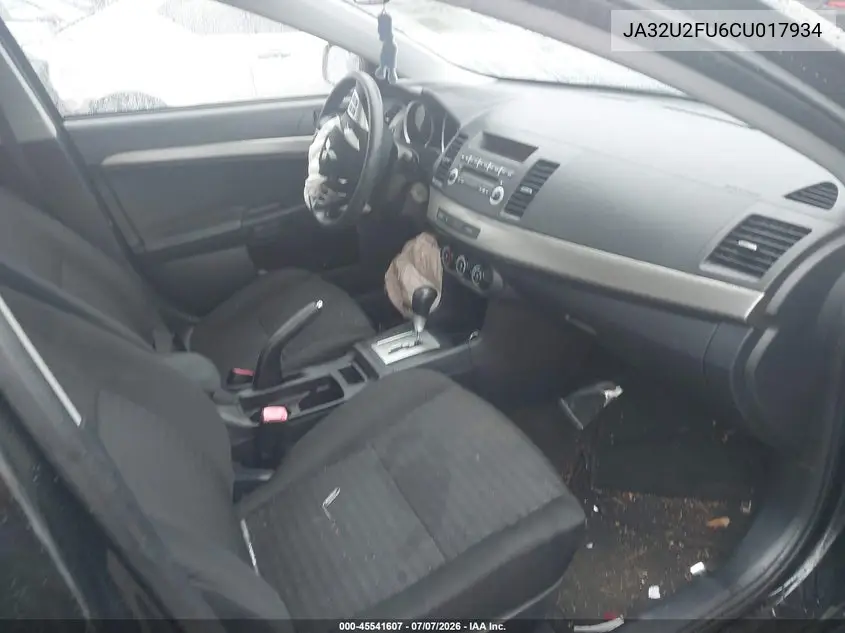 2012 Mitsubishi Lancer Es VIN: JA32U2FU6CU017934 Lot: 45541607