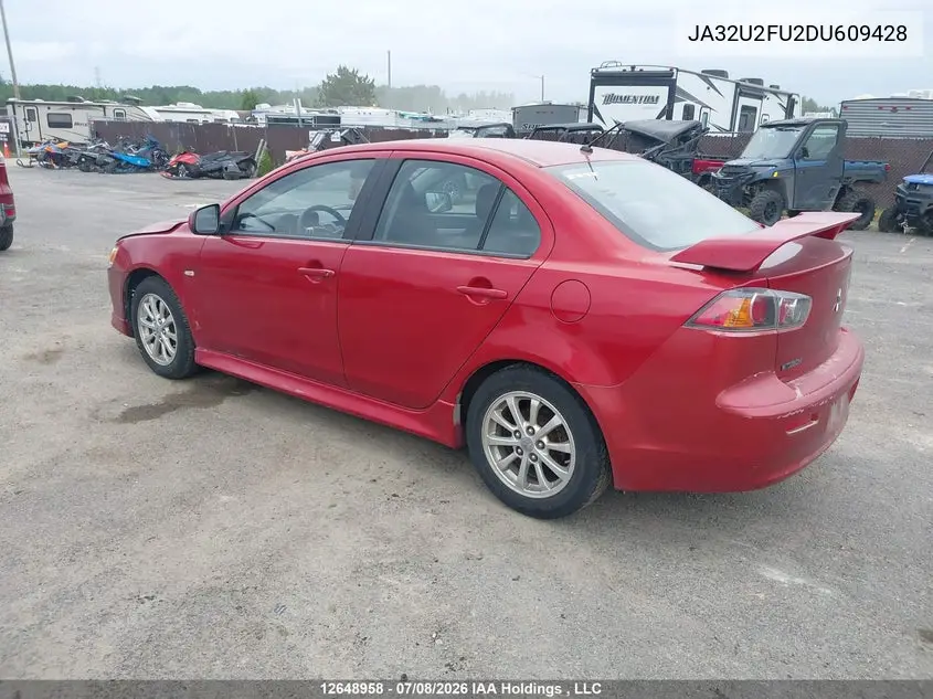 2013 Mitsubishi Lancer VIN: JA32U2FU2DU609428 Lot: 12648958
