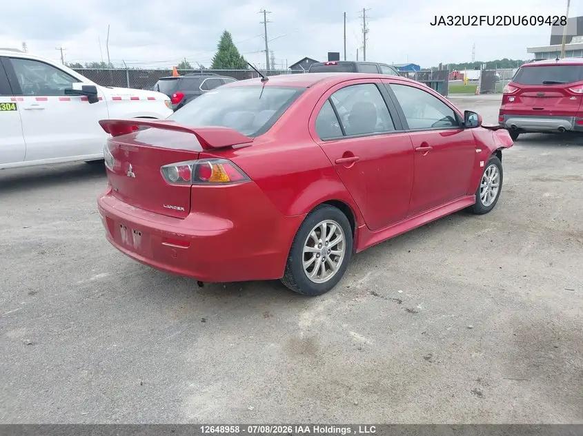 2013 Mitsubishi Lancer VIN: JA32U2FU2DU609428 Lot: 12648958