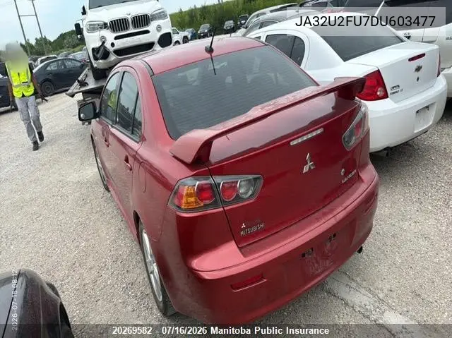 2013 Mitsubishi Lancer Gt VIN: JA32U2FU7DU603477 Lot: 20269582