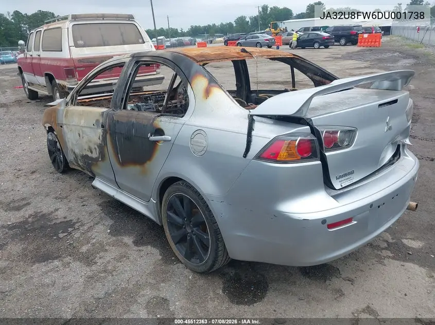 2013 Mitsubishi Lancer Gt VIN: JA32U8FW6DU001738 Lot: 45512363