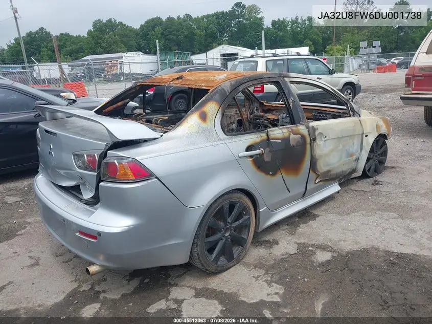 2013 Mitsubishi Lancer Gt VIN: JA32U8FW6DU001738 Lot: 45512363