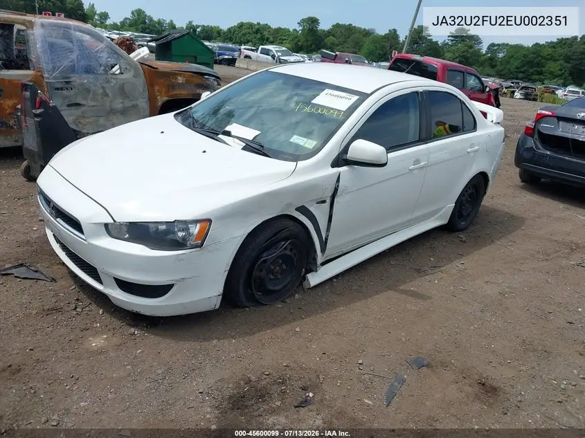2014 Mitsubishi Lancer Es VIN: JA32U2FU2EU002351 Lot: 45600099