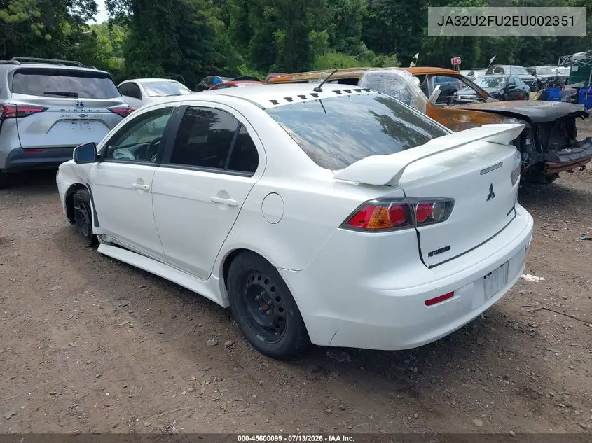 2014 Mitsubishi Lancer Es VIN: JA32U2FU2EU002351 Lot: 45600099