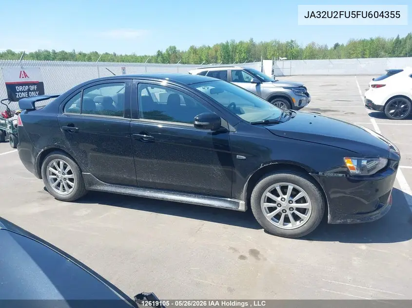 2015 Mitsubishi Lancer Gt/Se VIN: JA32U2FU5FU604355 Lot: 12619105