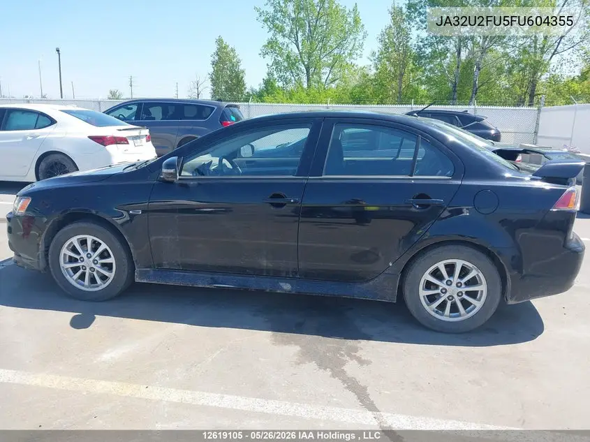 2015 Mitsubishi Lancer Gt/Se VIN: JA32U2FU5FU604355 Lot: 12619105