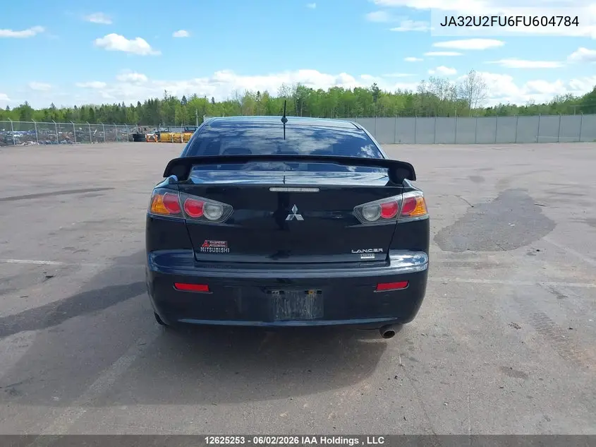 2015 Mitsubishi Lancer Gt/Se VIN: JA32U2FU6FU604784 Lot: 12625253