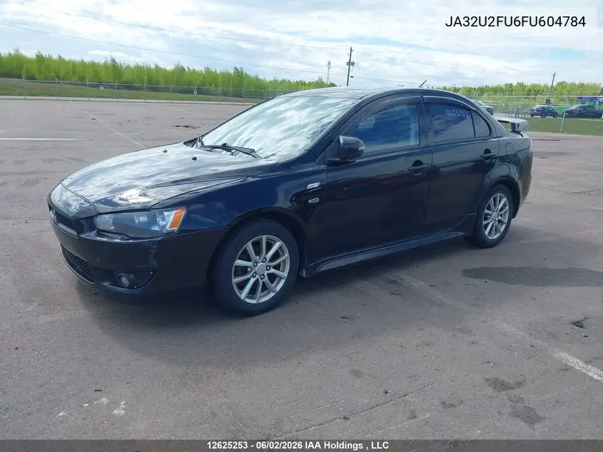 2015 Mitsubishi Lancer Gt/Se VIN: JA32U2FU6FU604784 Lot: 12625253