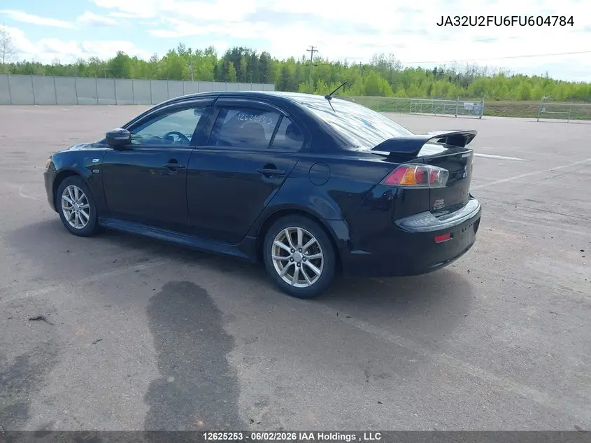 2015 Mitsubishi Lancer Gt/Se VIN: JA32U2FU6FU604784 Lot: 12625253