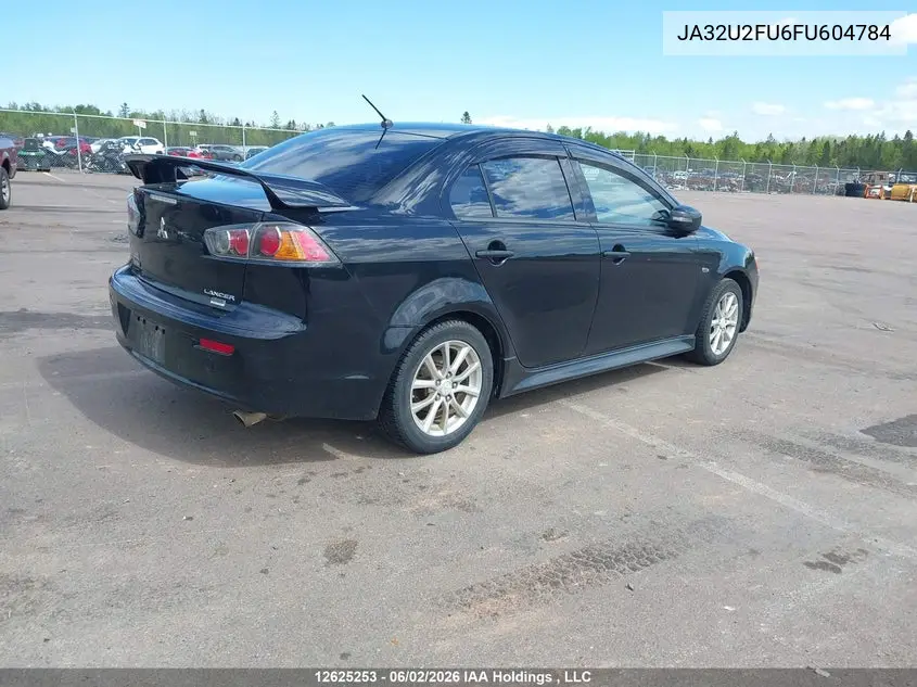 2015 Mitsubishi Lancer Gt/Se VIN: JA32U2FU6FU604784 Lot: 12625253