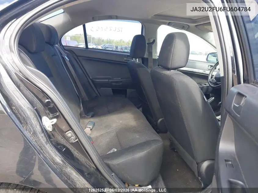 2015 Mitsubishi Lancer Gt/Se VIN: JA32U2FU6FU604784 Lot: 12625253