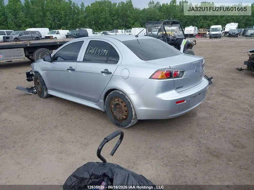 2015 Mitsubishi Lancer De VIN: JA32U1FU2FU601665 Lot: 12635026