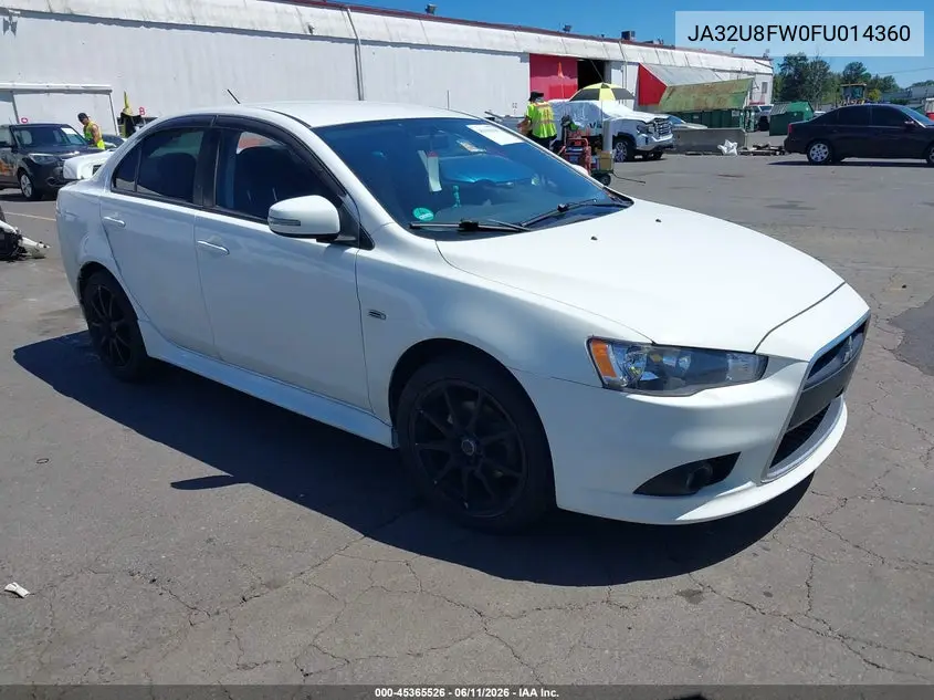 2015 Mitsubishi Lancer Gt VIN: JA32U8FW0FU014360 Lot: 45365526