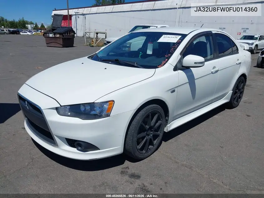2015 Mitsubishi Lancer Gt VIN: JA32U8FW0FU014360 Lot: 45365526