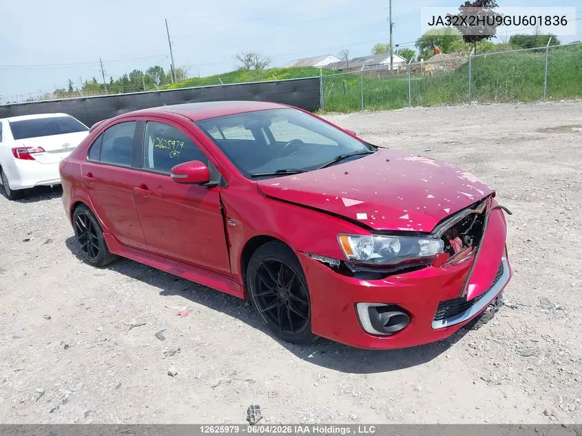 2016 Mitsubishi Lancer Sportback Es VIN: JA32X2HU9GU601836 Lot: 12625979