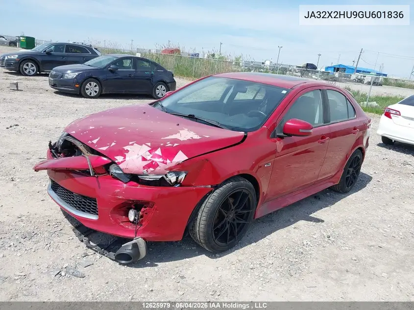 2016 Mitsubishi Lancer Sportback Es VIN: JA32X2HU9GU601836 Lot: 12625979