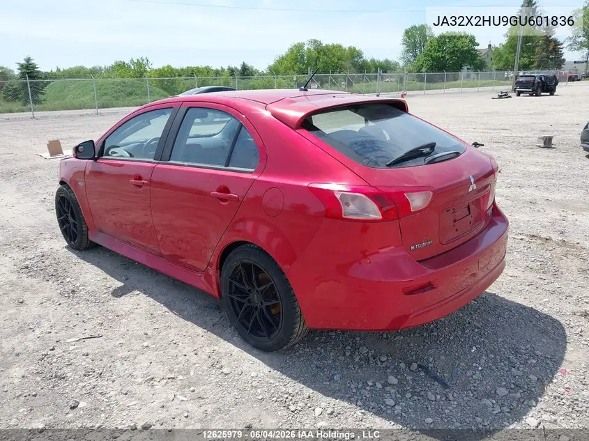 2016 Mitsubishi Lancer Sportback Es VIN: JA32X2HU9GU601836 Lot: 12625979