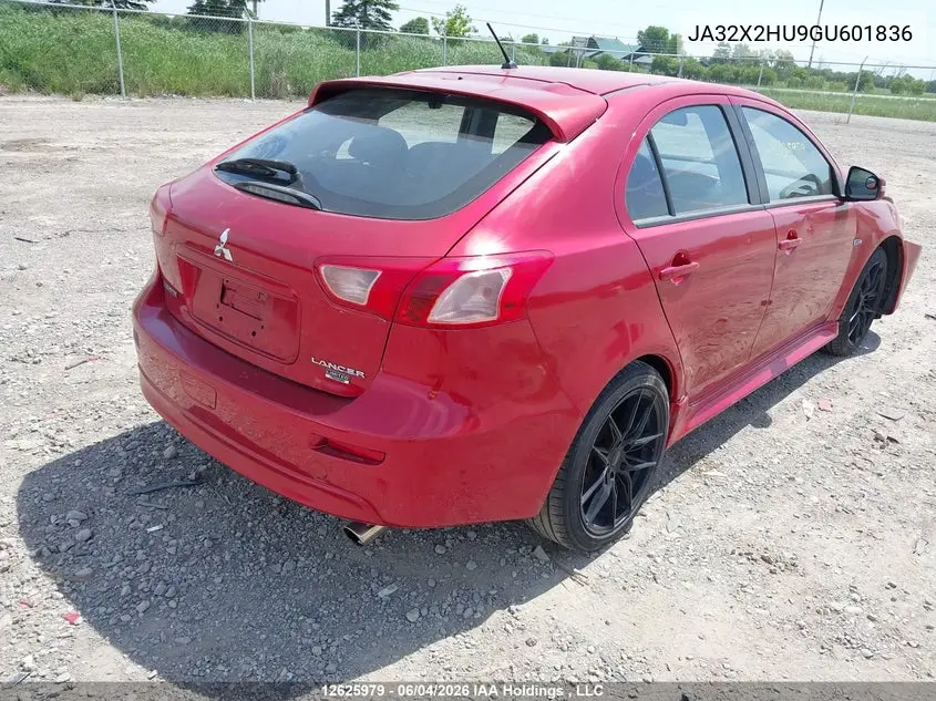 2016 Mitsubishi Lancer Sportback Es VIN: JA32X2HU9GU601836 Lot: 12625979