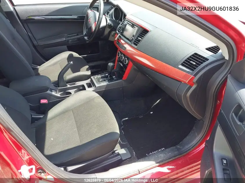 2016 Mitsubishi Lancer Sportback Es VIN: JA32X2HU9GU601836 Lot: 12625979