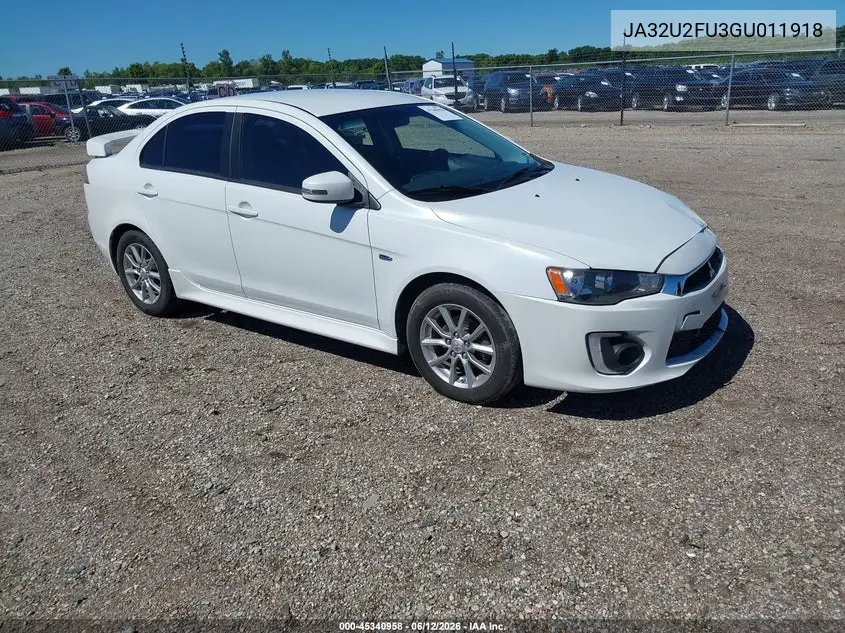 2016 Mitsubishi Lancer Es VIN: JA32U2FU3GU011918 Lot: 45340958