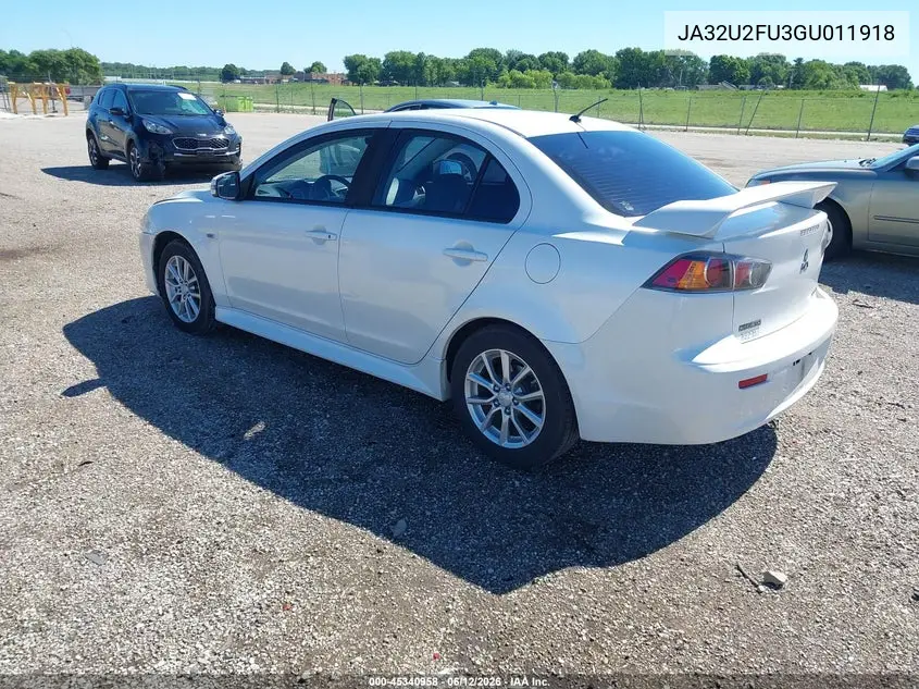 2016 Mitsubishi Lancer Es VIN: JA32U2FU3GU011918 Lot: 45340958