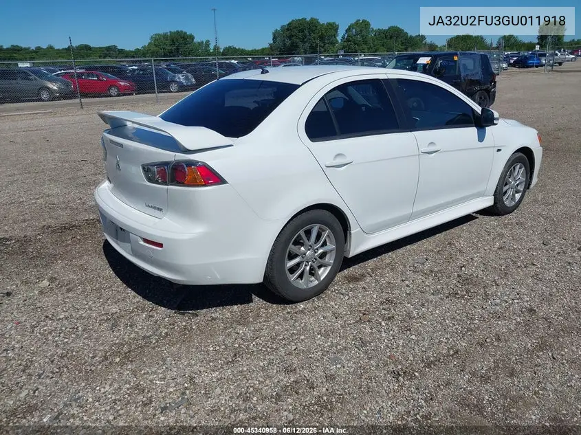2016 Mitsubishi Lancer Es VIN: JA32U2FU3GU011918 Lot: 45340958