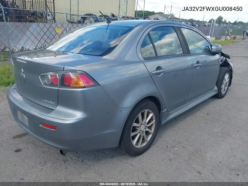 2016 Mitsubishi Lancer Es VIN: JA32V2FWXGU008450 Lot: 45435452