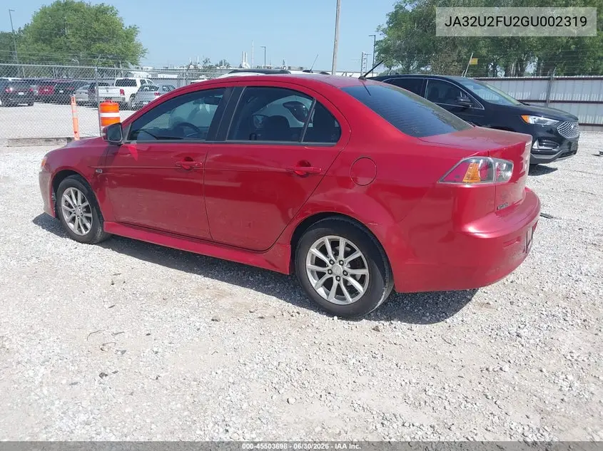 2016 Mitsubishi Lancer Es VIN: JA32U2FU2GU002319 Lot: 45503698