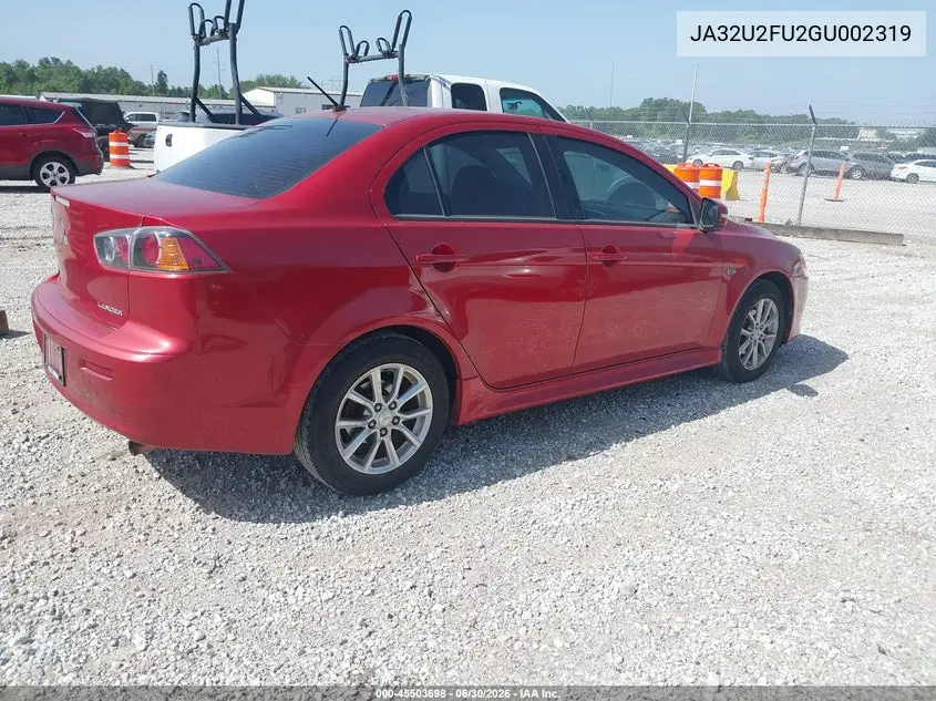 2016 Mitsubishi Lancer Es VIN: JA32U2FU2GU002319 Lot: 45503698